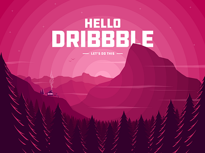 Hello Dribbble! debut hello illustration illustrator vector