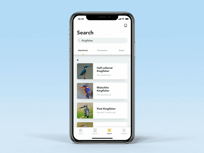 Sasol eBirds App Prototype Concept 1