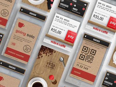 Vida e caffè Skeuomorphic App Concept Screens