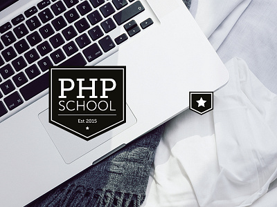 PHP School logo plus mini version logo logotype mark visual identity