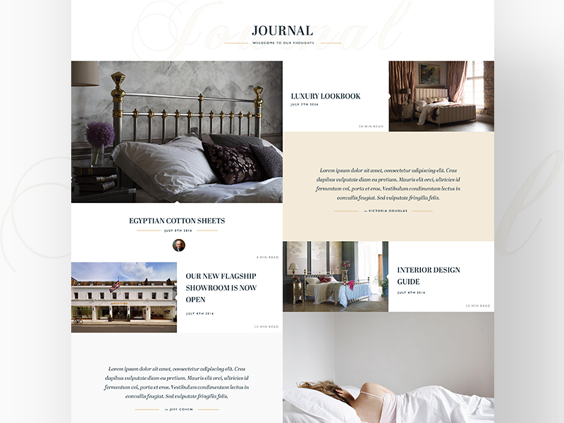 And So To Bed Journal wordpress template sleep luxury beds