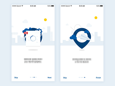 On boarding steps three and four app boarding on design dribbble illustration