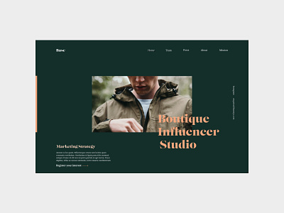 Boutique Influencer Studio concept (No. 001) concept design ui website