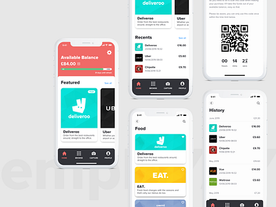 emploYAY. app banking branding design logo rewards spending ui ux vector