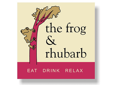 Frog Rhubarb branding design illustration logo vector