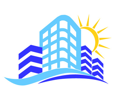 West Coast property mgmt company logo flat vector design branding logo