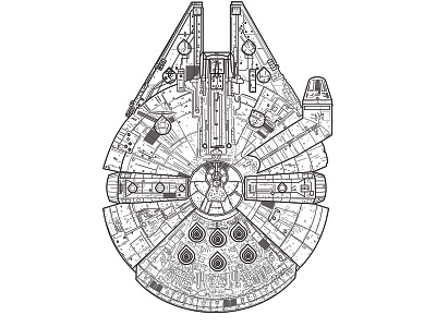 Millennium Falcon illustration millennium falcon sketch star wars