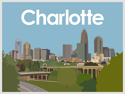 Charlotte charlotte city cityscape design graphic design graphicdesign illustration landscape set skyscraper uptown vector