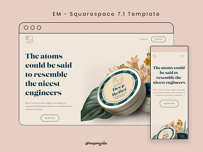 EM - Squarespace 7.1 Template adobexd creative market design ui ux