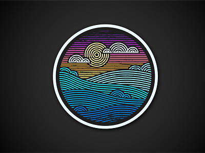 Striped Sun & Sea Emblem