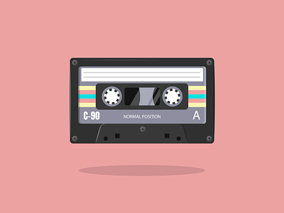 Classic Cassette 80s 90s cassette cassette tape flatdesign flatvector illustrator minimal retro retroart simple tape vectorart vectorillustrator