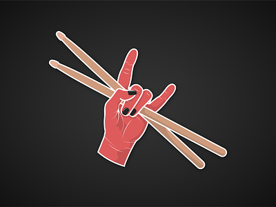 Drummer Hand (Improved!) devil horns drum drummer drums drumsticks girl drummer illustration minimal rock hands vector vectorart vectorillustration