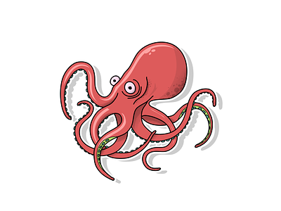 Octopus illustrator marine life minimal nature ocean life octopus playful illustration simple sticker art vector art