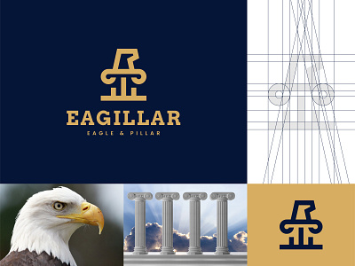 Eagle Pillar Logo animal logo consulting logo design firm logo law lawyer logo logo logo design minimalist minimalist logo monogram real estate logo simple simple logo