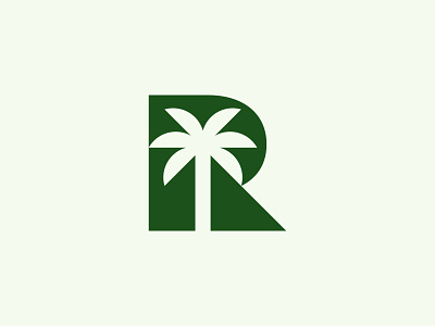 R Palm Logo | Available for Sale beach branding branding and identity fashion brand identity branding logo minimalist monogram palm palm tree resort logo simple simple logo swimsuit swimwear