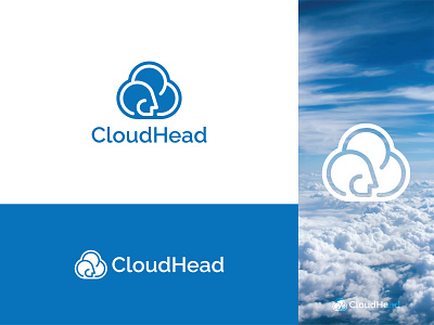 Cloud Head Logo | Available for Purchase branding cloud logo data logo design head logo human logo logo minimalist logo people logo simple storage logo