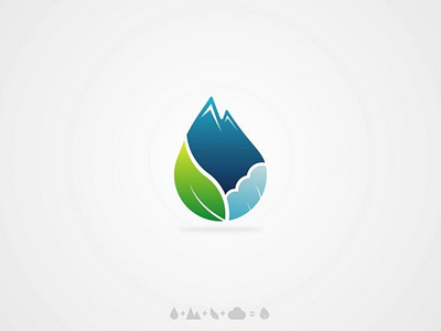 Nature Logo Concept 3 season logo cloud clouds cloudy drop logo droplet logo enviromental green leaf logo mount mountain natural nature season unity water wind