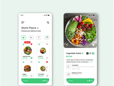 Food Ordering App app design ui ux