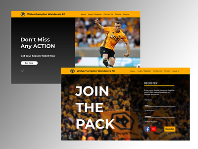Wolves Landing Page + Sign In Page Concepts