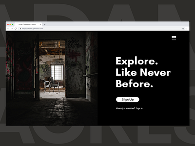 Urban Exploration Landing Page design flat landingpage typography ui urban ux web webdesign