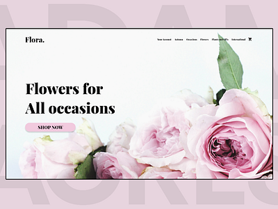 Flora. Landing Page design florist flowers interface landingpage ui web xd