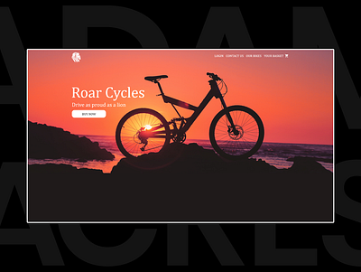 Roar Cycles - UI Landing Page Design adobe xd adobexd bike cycle ecommerce landing page design ui ux web webdesign