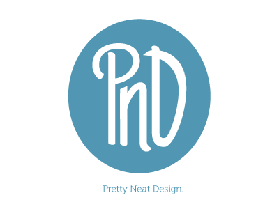 Logo for Pretty Neat Design Ltd. - Work in Progress! circle flat logo turquoise typography