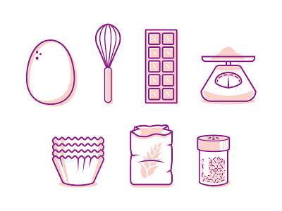 Baking Illustrations baking icons ingredients kitchen recipe