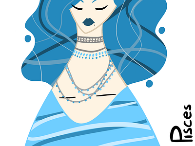 Pisces astrology blue colorful colors creative illustration pisces