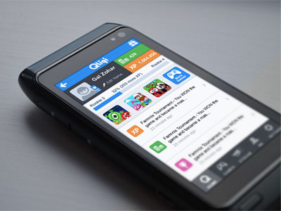 Qliqi Game App app flat game gui nokia ui ux