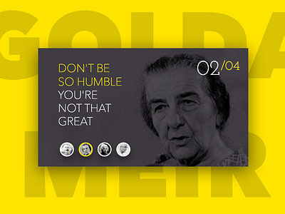 Don't be so humble golda meir quote