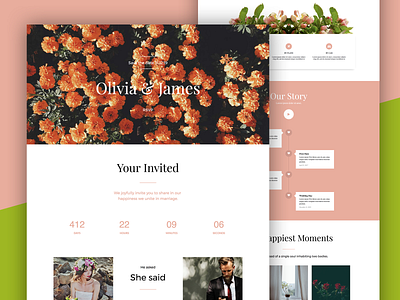 Floral Wedding Landing Page