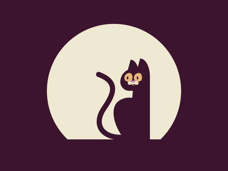 The cat and the moon by Christian Korn on Dribbble