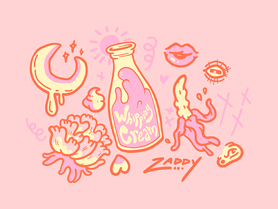 Strawberry Milk cartoon cute design doodles illustration pink procreate sketches typography