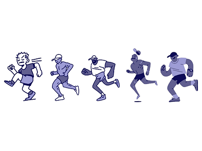 Runners cartoon cute design graphic design illustration procreate running stickers