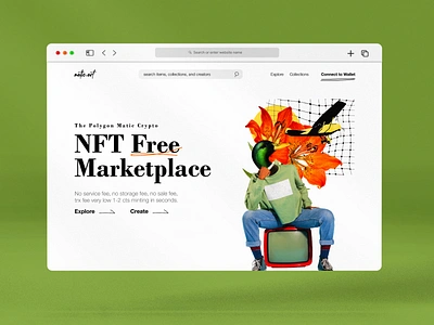 Home page bodoni graphic design header design home page illustration nft nfts store typography ui user interface ux web design website