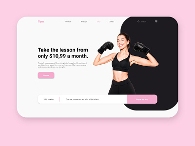 Gym design figma flat gym network ui ux vector web website