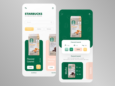 starbucks adaptive app best design coffe coffeshop design figma minimal network ui uiux