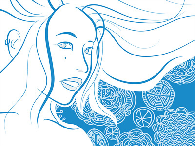 Sara blue girl illustration