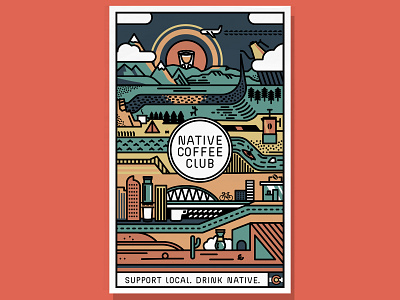 Native Coffee Club Poly-mailer Design