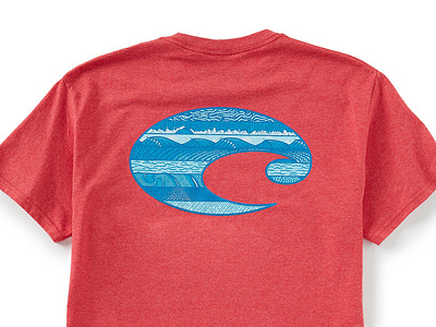 Costa Capitana Logo Design T-shirt adobe illustrator beach graphic design illustration ocean sunglasses t shirt design water waterfall waves