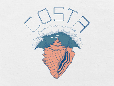 Concept Design Work for Costa Sunglasses coast conch costa design east coast graphic design illustration ocean shell summer sunglasses t shirt typography vector waves west coast