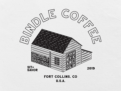Bindle Coffee 4 Year Anniversary Tee anthology blackandwhite coffeeshop colorado craft coffee farmhouse fort collins graphic design illustration screenprint summer tshirt vector