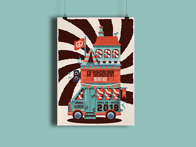 Afrikaburn Migration design event poster festival illustration music vector