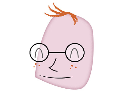 Trivia Nerd Character Full Head cartoon character design face freckles glasses illustration illustrator mascot nerd retro wip