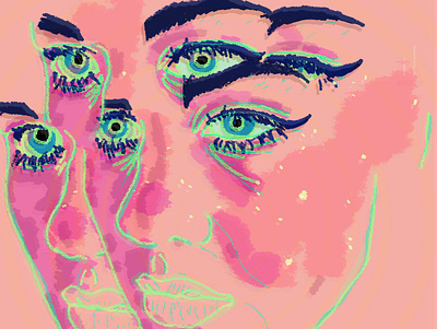 Acid Face design digital art digital painting graphic art illustration poster art