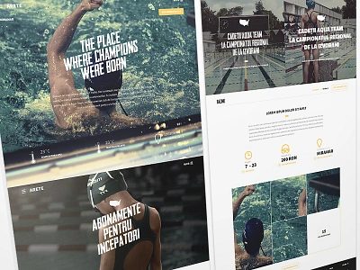 Aqua Team club design layout swim swimmer ux website