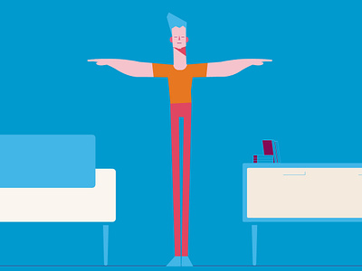 Morning workout 2d 2d animation animation black friday blue colorfull dude family fitness flat flat design frame by frame home illustration illustrator man mograph pink workout yoga