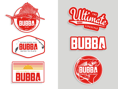 BUBBA Stickers brand branding design illustration patches stickers vector