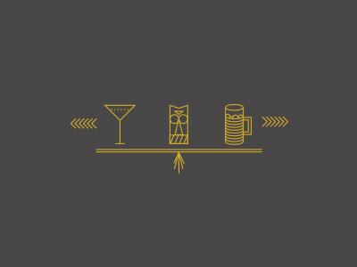 drink decisions bar beer branding cocktail deco illustration martini tiki vector wedding